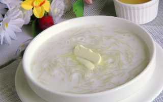 Рецепт молочного супа с вермишелью для детей